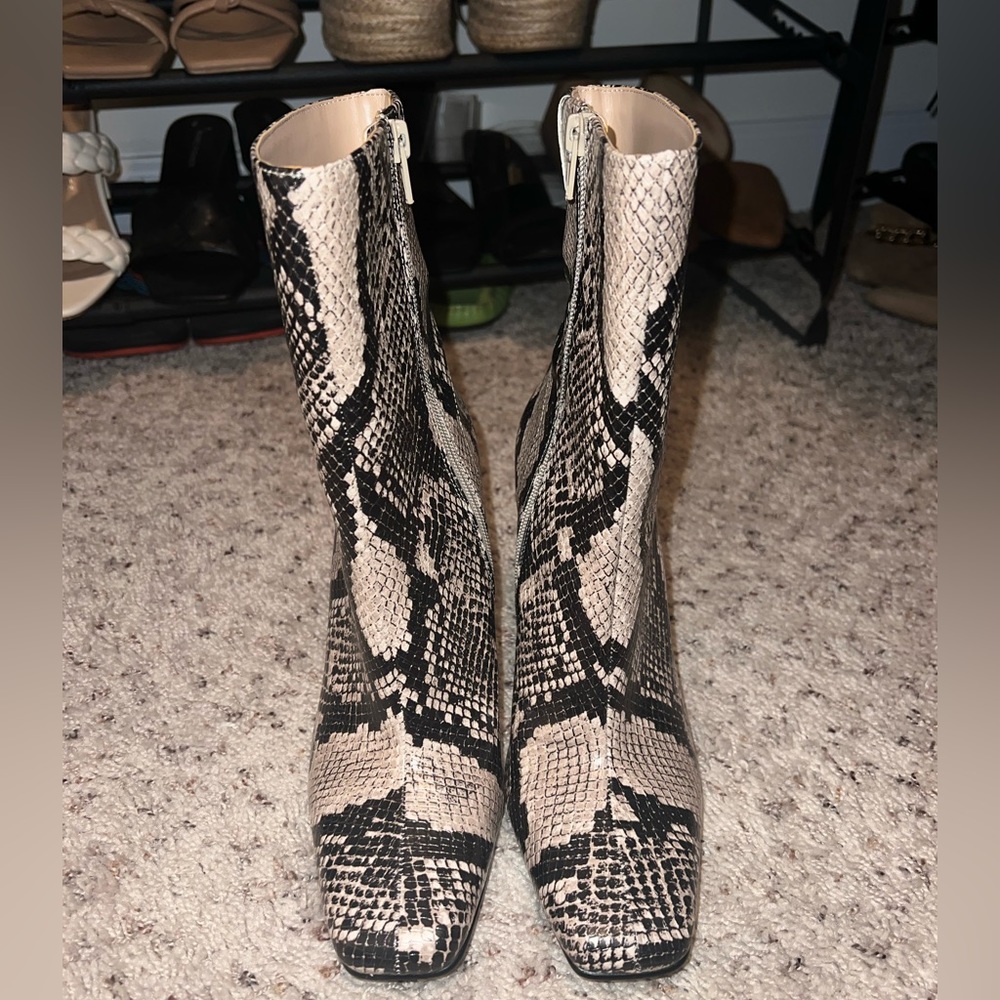 Steve Madden snakeskin Harley booties